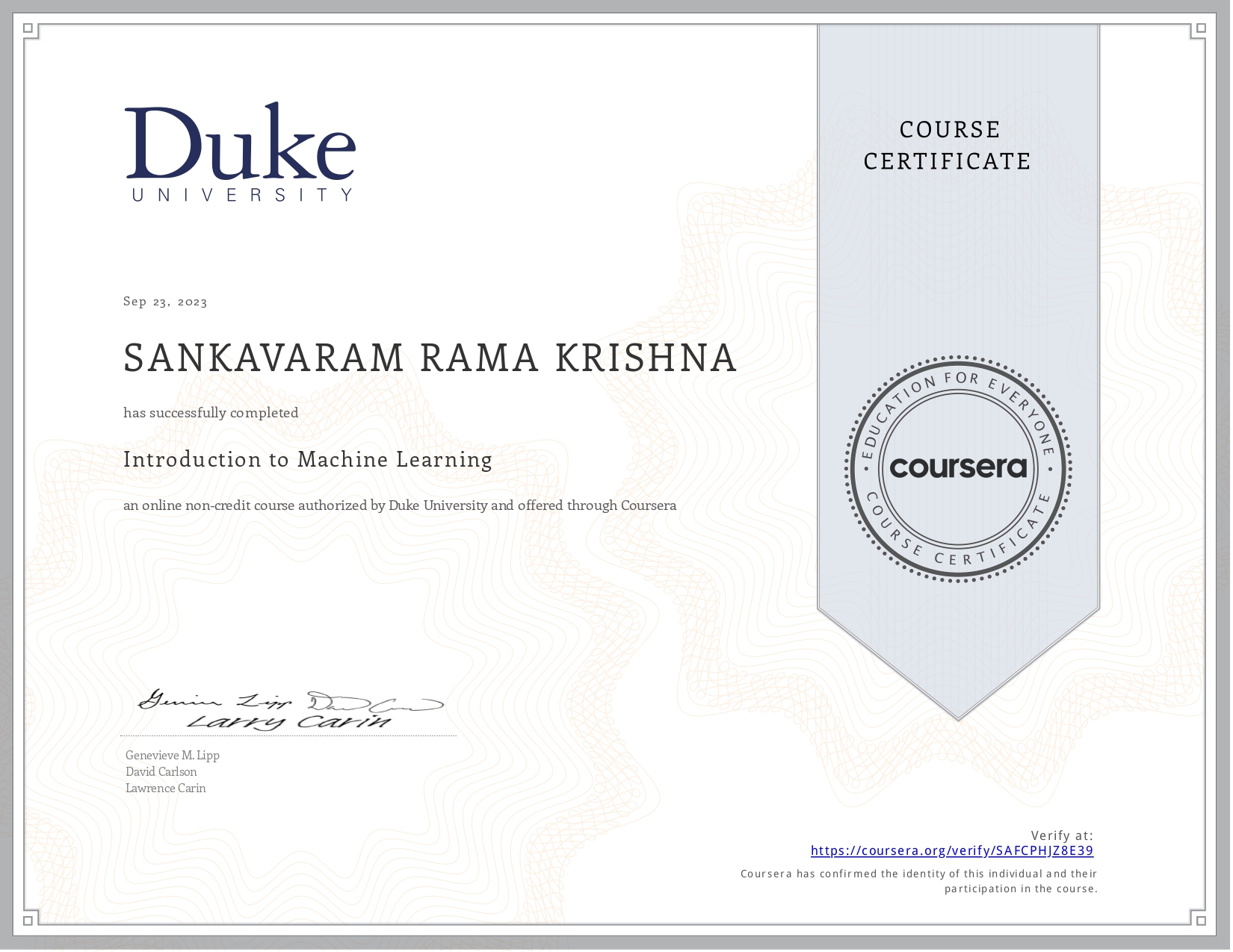 Certificate 3